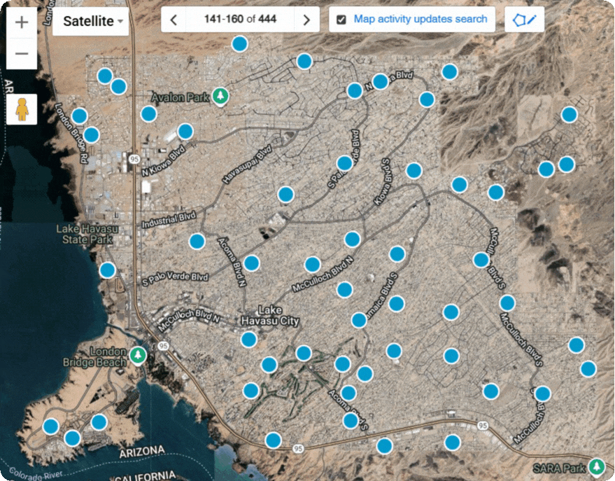 Demonstration of the Lake Havasu property map search